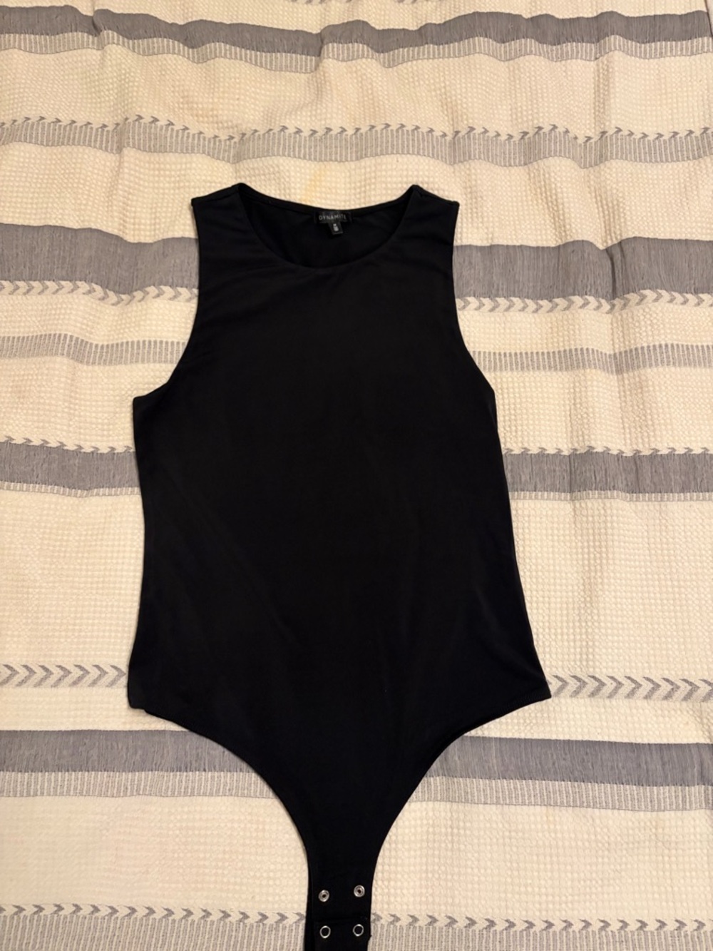 Dynamite Black Sleeveless Bodysuit with Scoop Neck - Picture 4 of 4